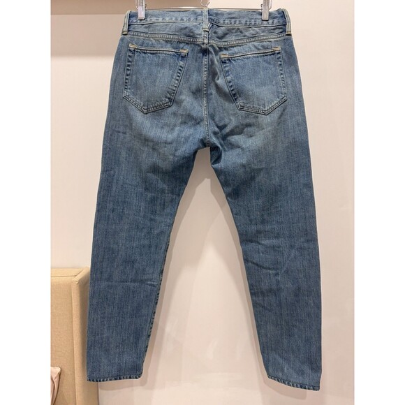 Mr P. Mens 32x32 Blue Button Fly Slim Fit Organic Selvage Denim Jeans Japan - Picture 2 of 10